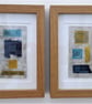 Colourful Combinations Yellow Blue Turquoise Handstitched Geometric Art Pictures - Image 10