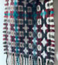 Handwoven Lambswool Scarf in Red and Brown, Golfballs 5 - Image 2