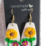 Handmade Polymer Clay  Flower Earrings. 316 Surgical Stainless Steel