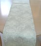 4ft Table Runner Grey Floral Toile 48" Flowers Light Silver - Image 2