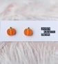 Handmade Polymer Clay Pumpkin Stud Earrings: Autumn Halloween Jewelry - Image 4