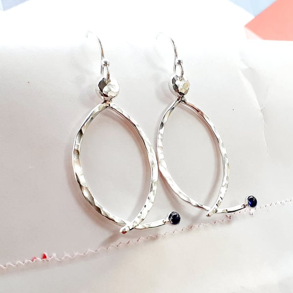 Handmade sterling silver drop earrings