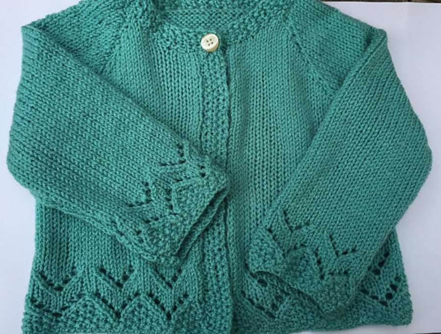 Hand knitted 12-18m cardigan
