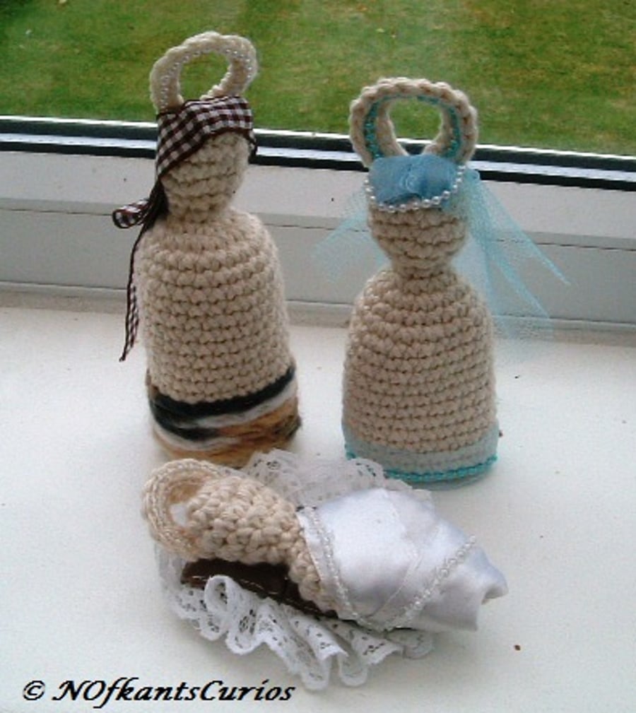 Crocheted Nativity Set!  Handmade Mary, Joseph and Baby Jesus.