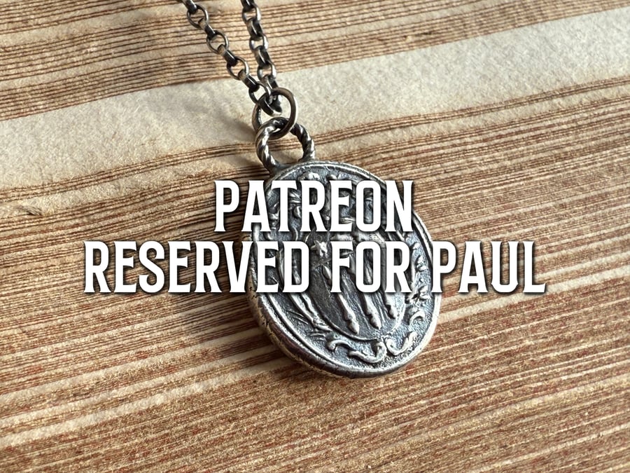 - reserved for Paul -Sterling Silver Double-sided Armorial Wax Seal Pendant