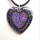 Large Enamelled Heart-shaped Pendant - 'Perfectly Imperfect'