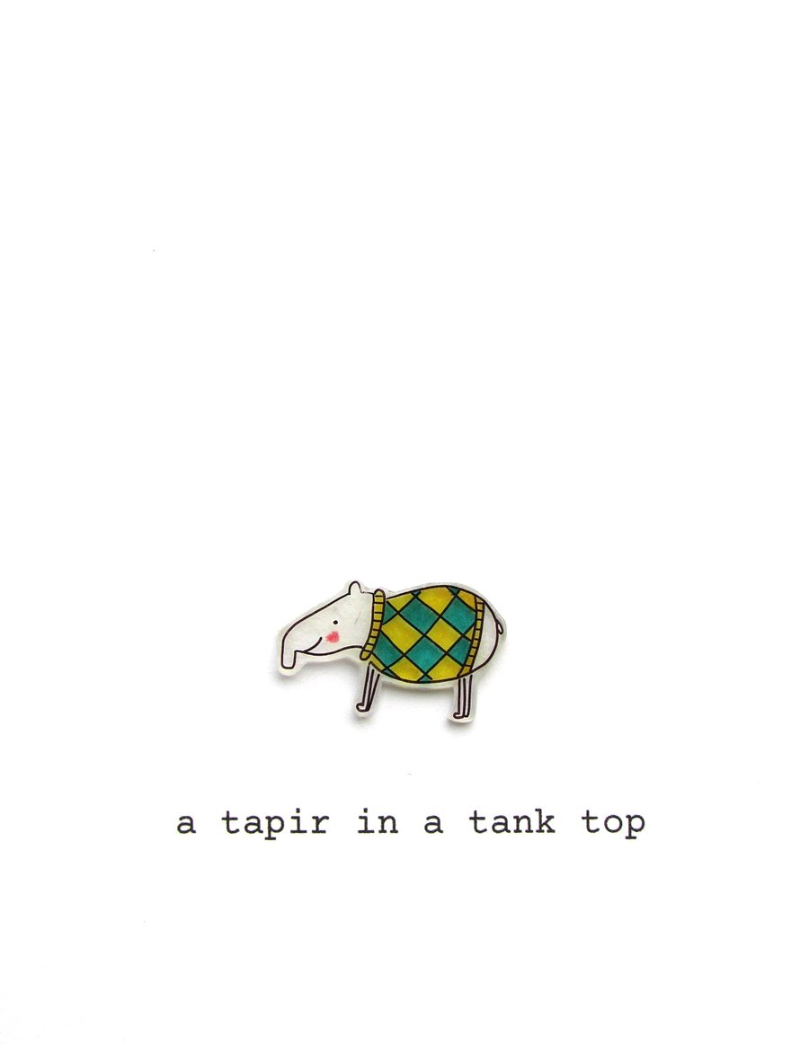 card - a tapir in a tank top