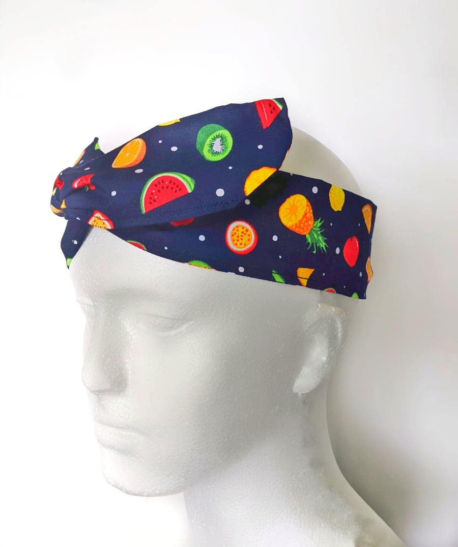 Fruity Print Rockabilly Style Wired Headband