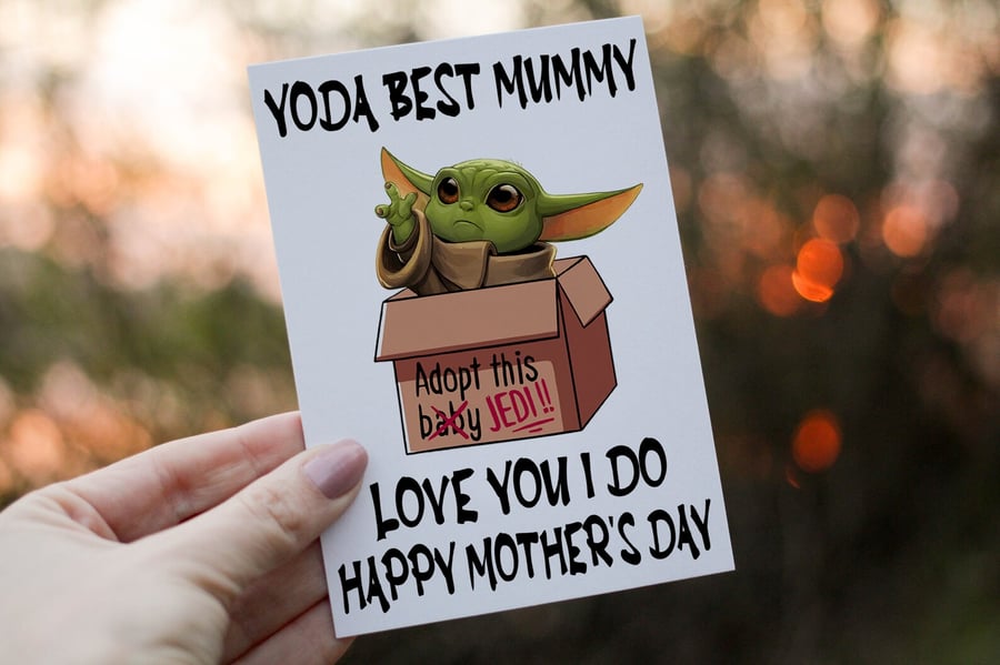 Yoda Best Mummy Happy Mother's Day Card, Wonderful Mum, Card for Mum