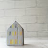 Miniature Wooden House, Little Painted House, House Ornament, Housewarming Gift