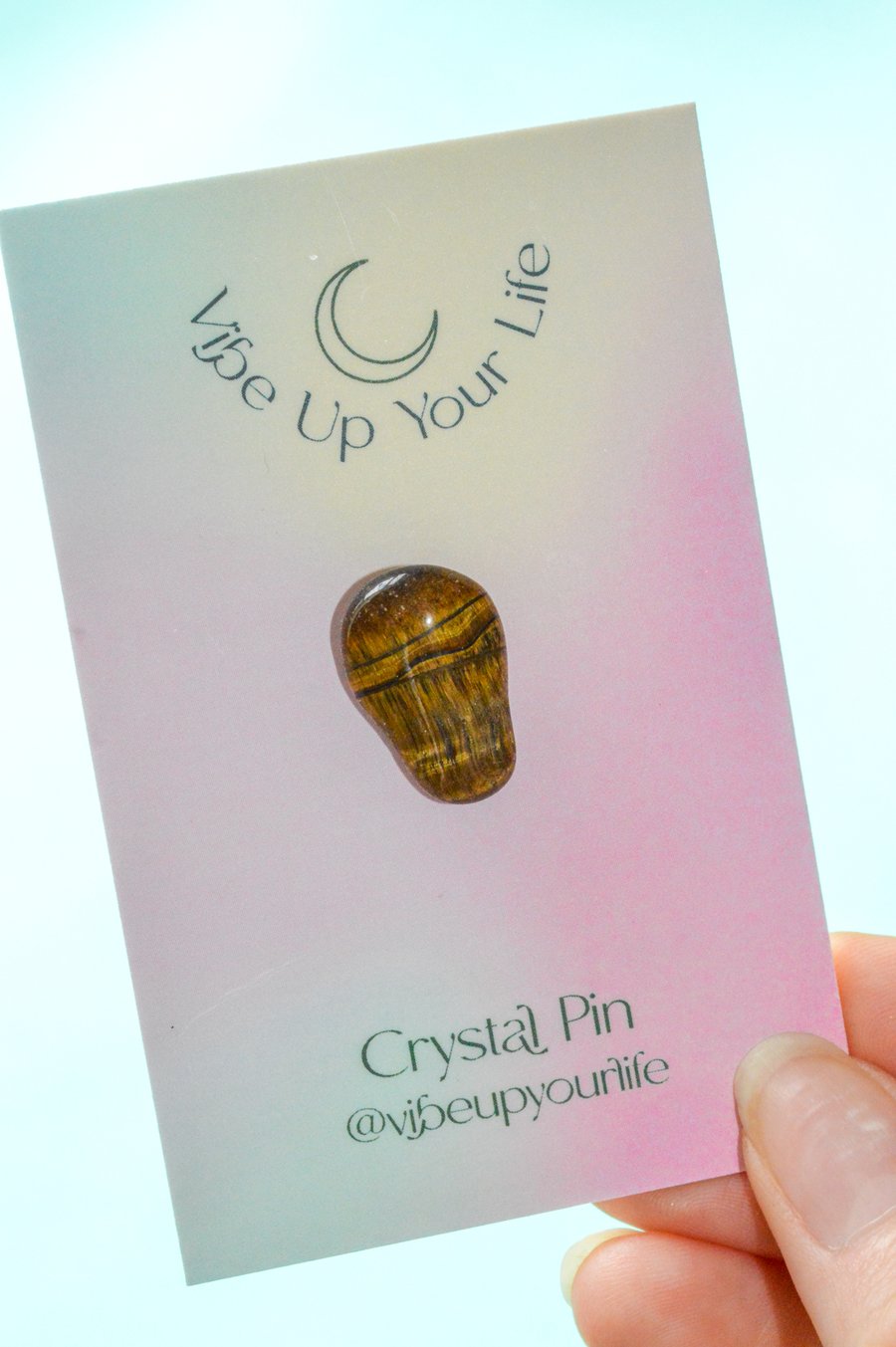 Tiger's Eye Crystal Pin, Raw Crystal Accessories, Pin Badge, Raw Tiger's Eye