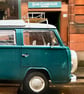 Classic VW Camper, Glasgow Signed Mounted Print FREE DELIVERY - Image 5