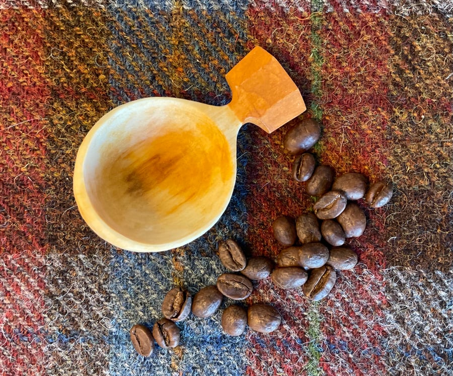 Cherry Wood Scoop with Burnt Orange Handle