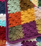 Unique Multi Coloured Patchwork Crocheted Baby Blanket - Image 3