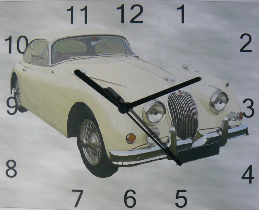 jag XK sports car, clock ,wall clock, classic jagua xk clock