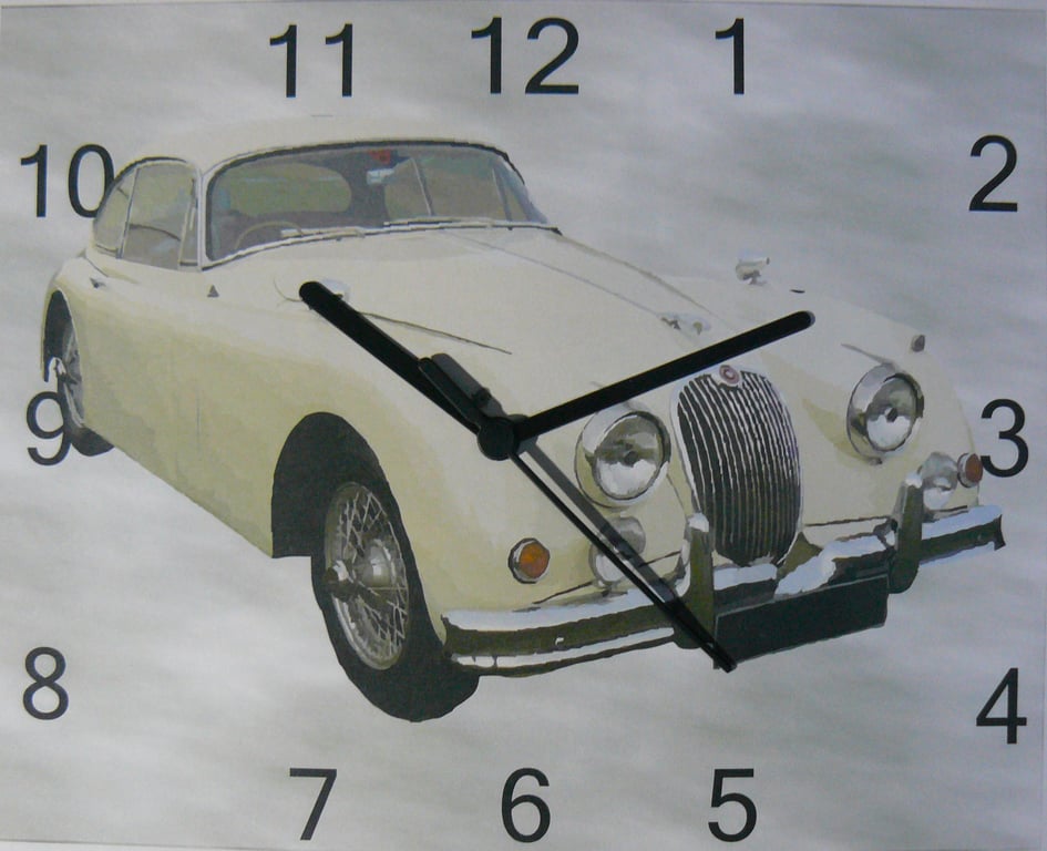 jag XK sports car, clock ,wall clock, classic jagua xk clock