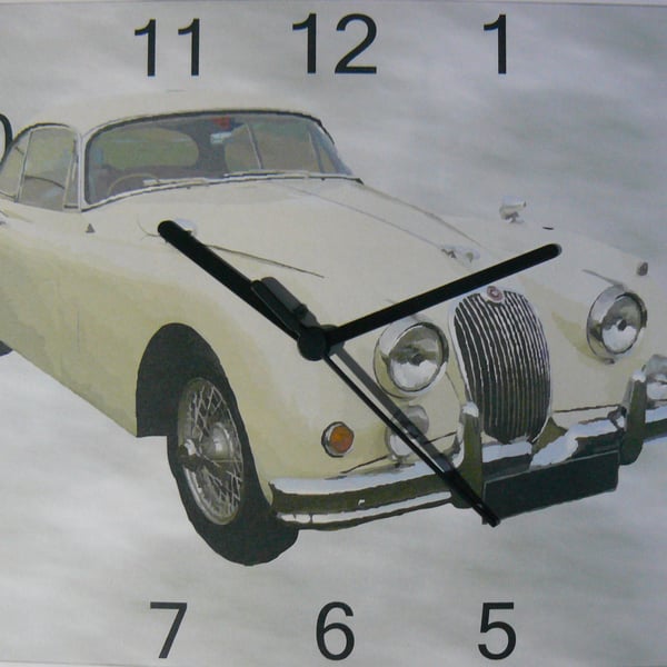 jag XK sports car, clock ,wall clock, classic jagua xk clock