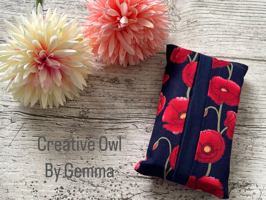 Fabric Pocket Tissue Holder - Travel Tissue Case - Reusable Tissue Pouch for Bag