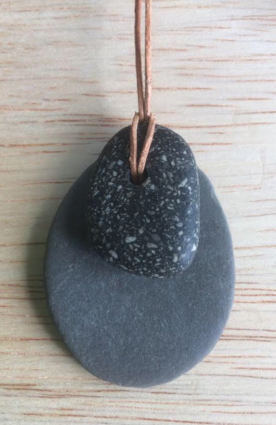 Double pebble pendant.