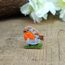 Robin Pin, Handmade Wooden Bird Brooch, Bereavement Gift