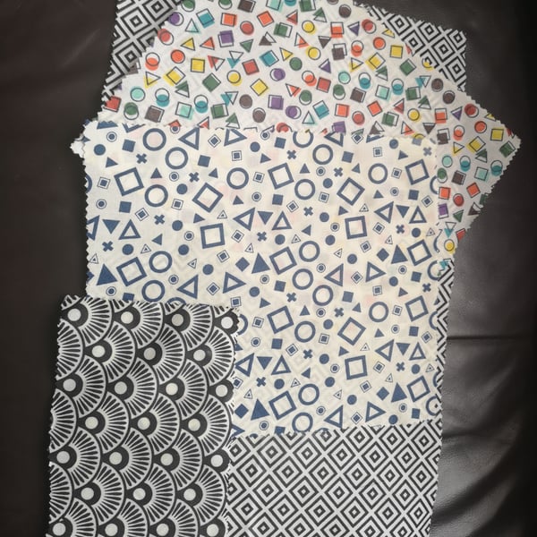 A set of 8 beeswax wraps eco friendly reusable