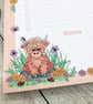 Notepad - A5 Recycled Paper To Do List Notepad - Baby Highland Cow - Image 5