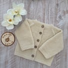 Made To Order Handknitted 'Cerri' Baby Cardigan 4 sizes. Any colour. 