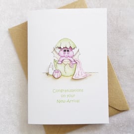 New Baby Card - Baby Dragon Egg 