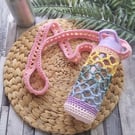  Crochet Pastel Rainbow Cotton Water Bottle Holder Carrier 