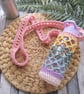  Crochet Pastel Rainbow Cotton Water Bottle Holder Carrier 