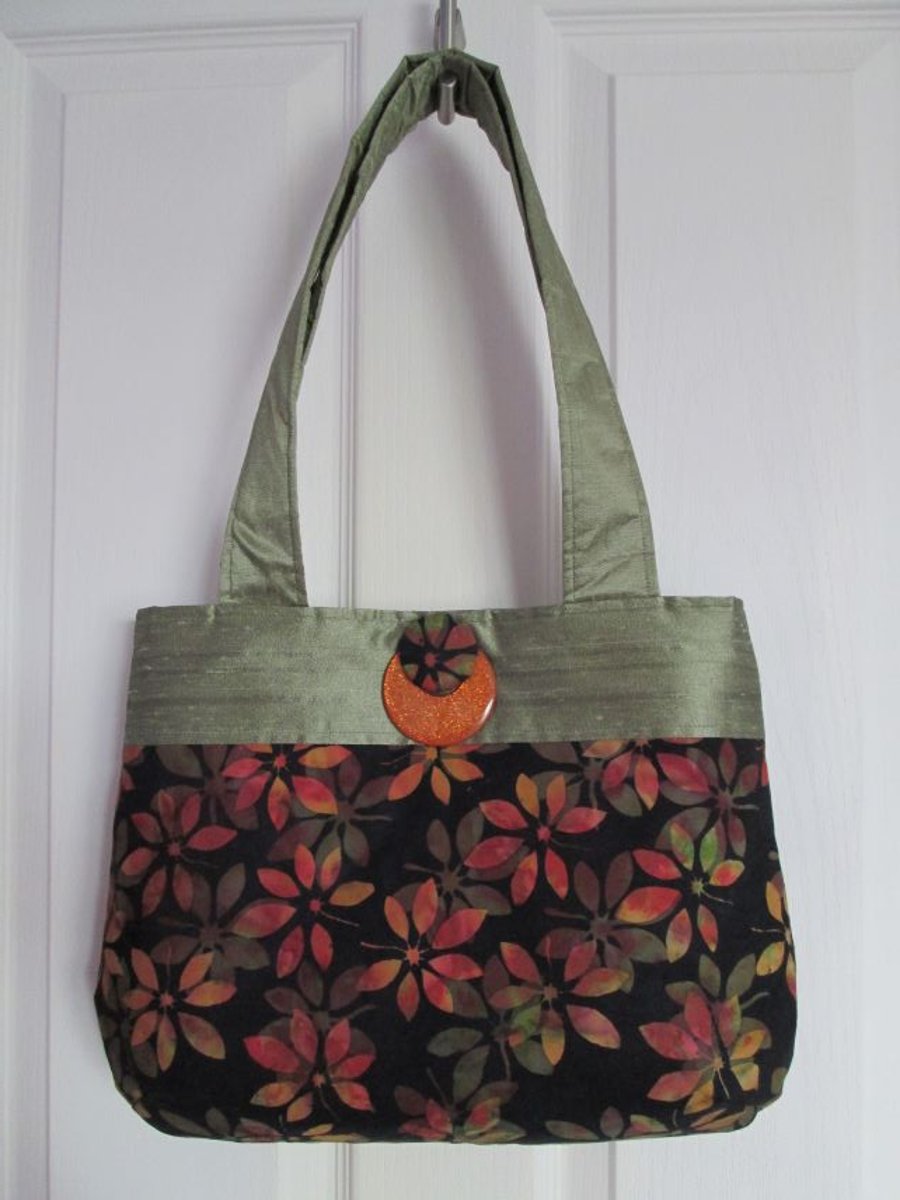 SOLD - Autumn Leaves Batik Bag