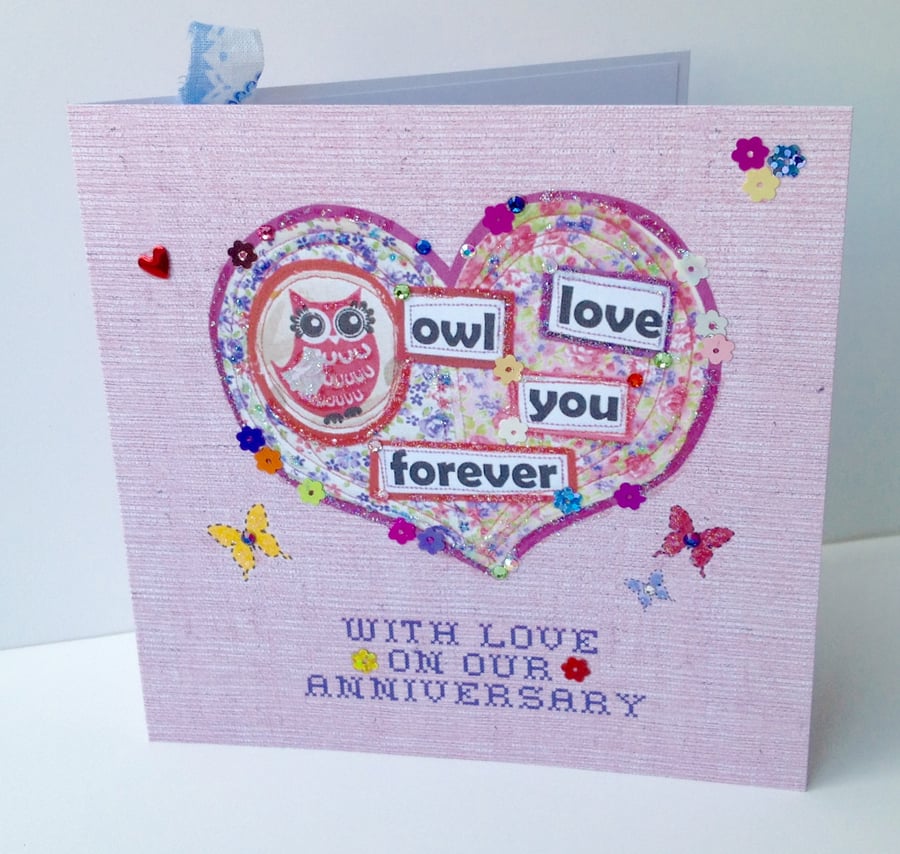 Anniversary Greeting Card, Our Anniversary,Handmade,Personalised