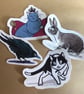 Sticker Bundle: Cats, Rabbit, Crow