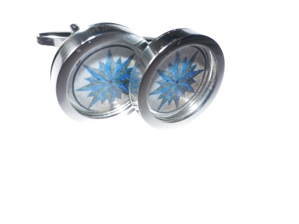 Blue Asteroid cufflinks. , free shipping gift wrapped, super image Ref 3555