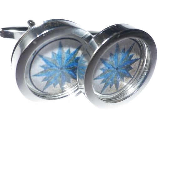 Blue Asteroid cufflinks. , free shipping gift wrapped, super image Ref 3555