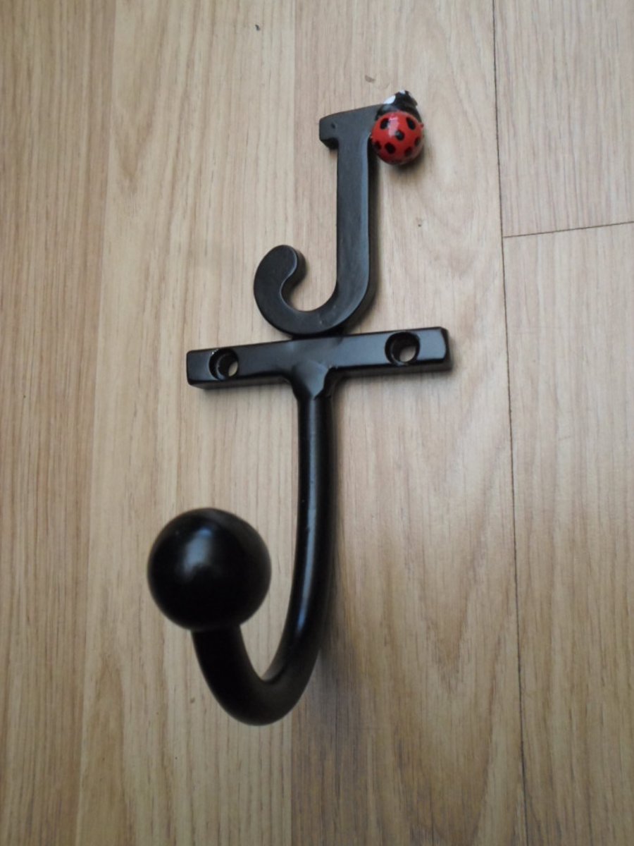 Single Letter Ladybird Coat Hook..................Wrought Iron (Forged Steel) 