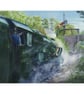 STEAM RAILWAY Art Greeting Card- LMS Royal Scot- Train Birthday Card- 7x5 Blank - Image 1