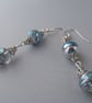 Blue and Silver Sparkly Earrings - Image 3