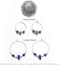 Blue Glass Hoop Earrings. Small Blue Sterling Silver Lapis Lazuli Beaded Hoops - Image 6