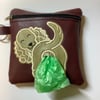 Embroidered Spaniel Burgundy faux leather dog poo bag ,dog walking,