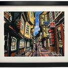 York The Shambles Yorkshire Urban Cityscape Framed Art Print 14" x 11" Frame 