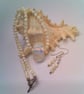White Cats Eye Bead and an Iridescent Centre Necklace and Earrings, Gift for Her - Image 7