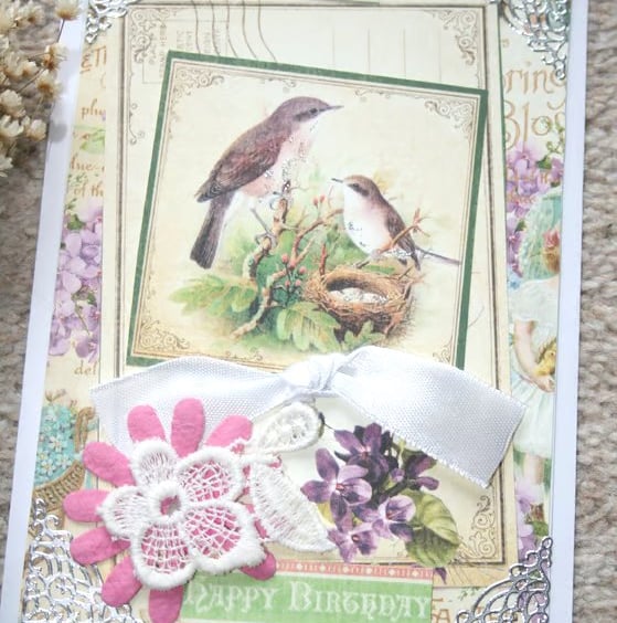 Vintage-style Birthday Card - Special Birthday Card - Bird Birthday Card