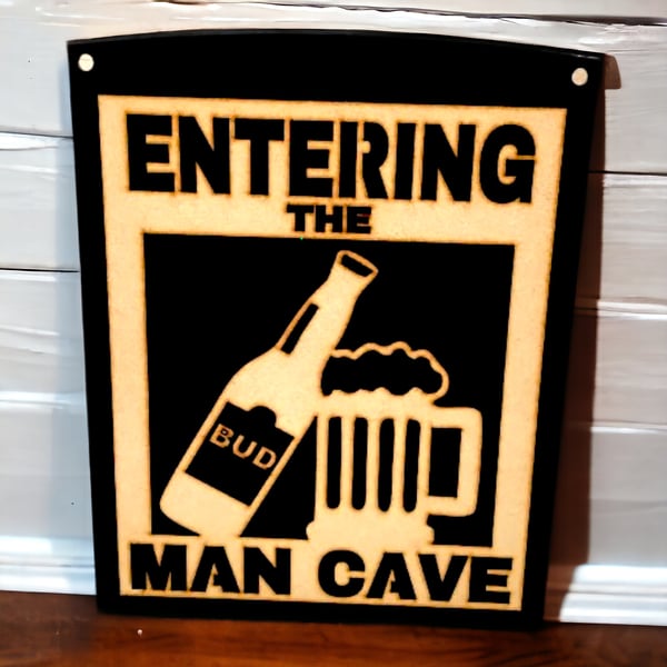 Wooden rustic wall hanging sign perfect for any man cave or home pub 