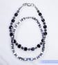 Bracelet sterling silver hematite and swarovski cubes unique handmade stretchy - Image 6