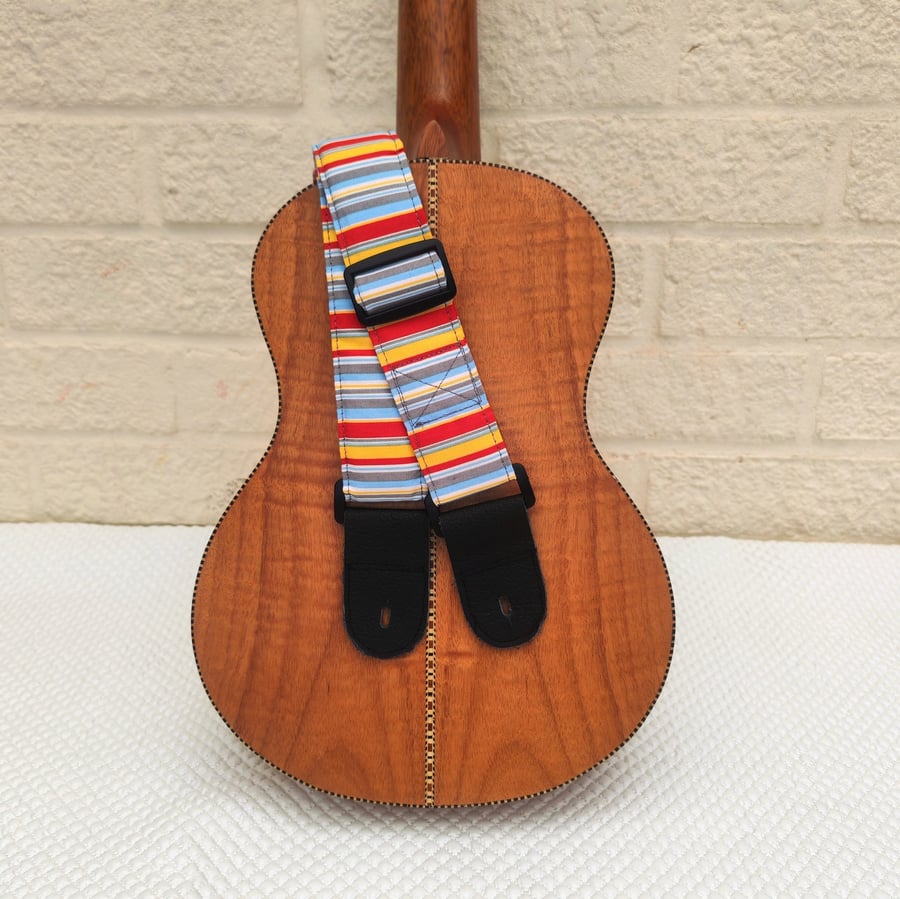  1.5 inch Wide Adjustable Striped Ukulele Neck Strap