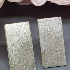 Sterling Silver Glitter Oblong Earrings
