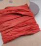 4m Dark Madder Orange Hand Dyed Natural Dye Sari Silk Ribbon - Image 2