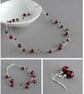 Simple Burgundy Glass Pearl Drop Earrings - Dark Red Ball Dangle Earrings - Image 8
