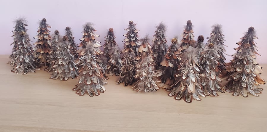 Christmas feather decorations Set 1